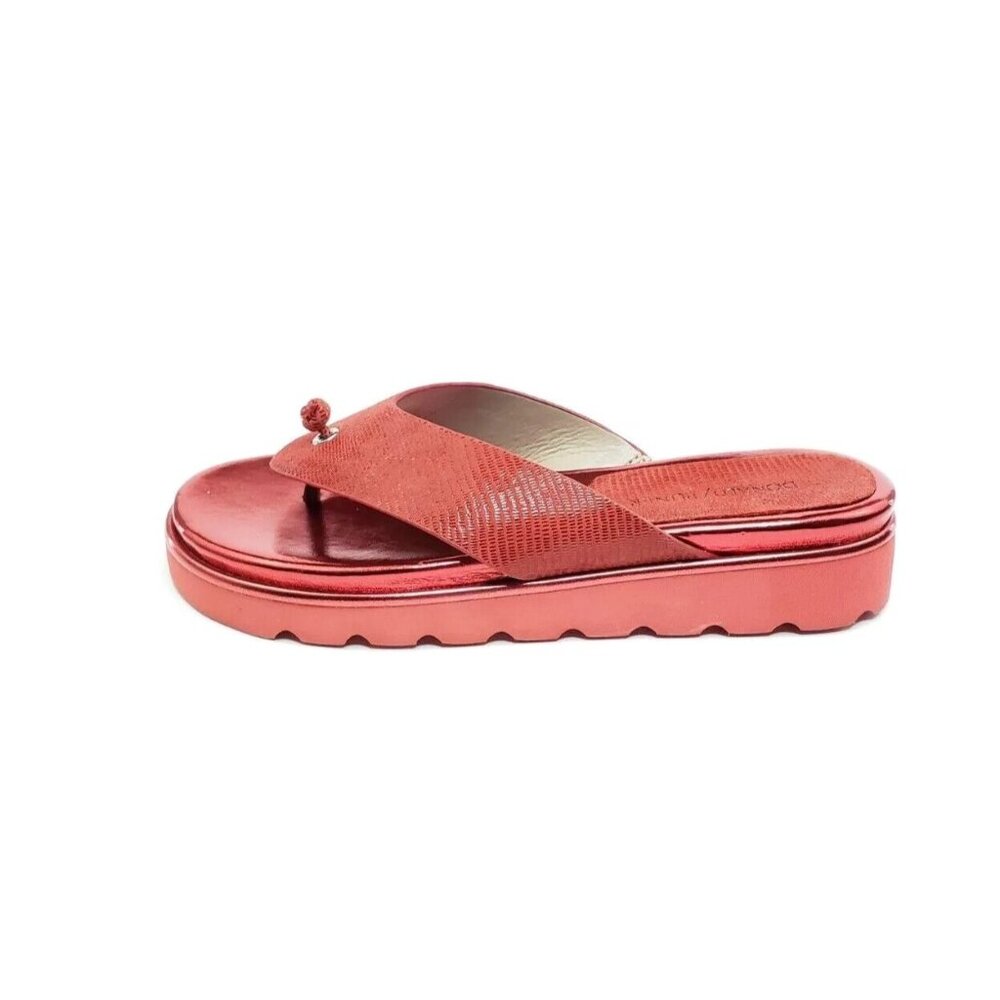 Donald Pliner Lenore Flip Flops Slide Sandals Red Leather Womens US 7M